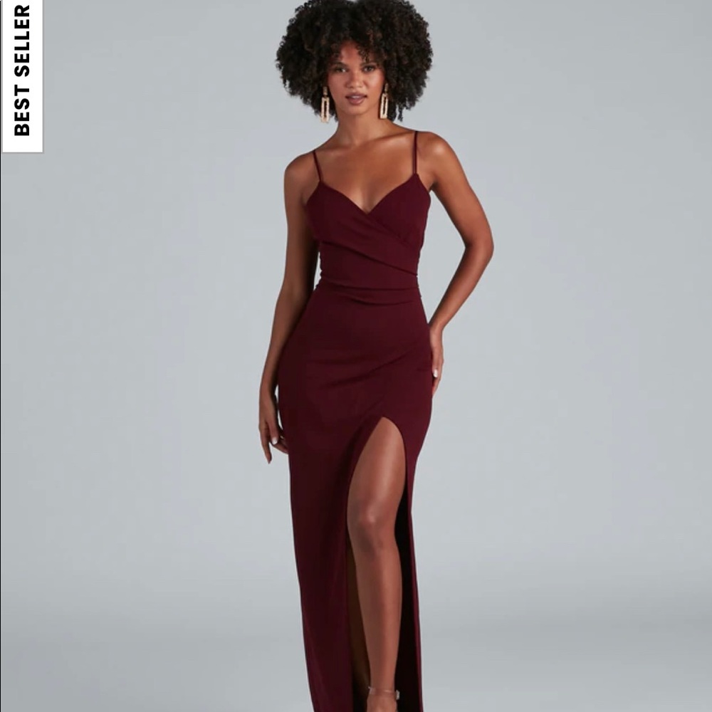 Sasha Formal High Slit Wrap Dress - Windsor size small